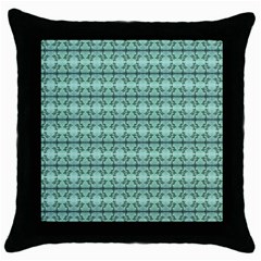 Cute Flowers Vines Pattern Pastel Green Throw Pillow Case (black) by BrightVibesDesign