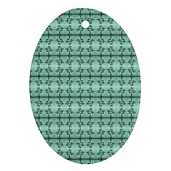 Cute Flowers Vines Pattern Pastel Green Oval Ornament (two Sides) by BrightVibesDesign