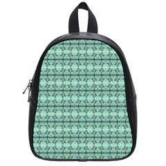 Cute Flowers Vines Pattern Pastel Green School Bag (small) by BrightVibesDesign