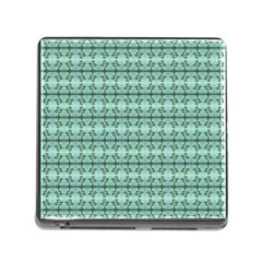 Cute Flowers Vines Pattern Pastel Green Memory Card Reader (square 5 Slot) by BrightVibesDesign