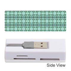 Cute Flowers Vines Pattern Pastel Green Memory Card Reader (stick) by BrightVibesDesign