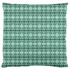 Cute Flowers Vines Pattern Pastel Green Large Cushion Case (one Side) by BrightVibesDesign