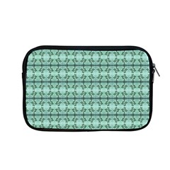 Cute Flowers Vines Pattern Pastel Green Apple Macbook Pro 13  Zipper Case by BrightVibesDesign