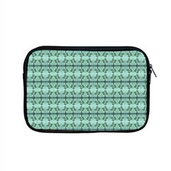 Cute Flowers Vines Pattern Pastel Green Apple Macbook Pro 15  Zipper Case by BrightVibesDesign