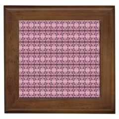 Cute Flowers Vine Pattern Pastel Coral Framed Tiles by BrightVibesDesign