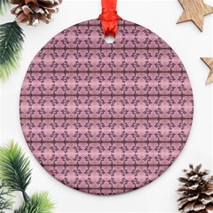 Cute Flowers Vine Pattern Pastel Coral Ornament (round) by BrightVibesDesign