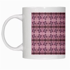 Cute Flowers Vine Pattern Pastel Coral White Mugs by BrightVibesDesign