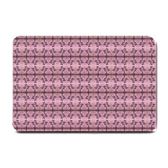 Cute Flowers Vine Pattern Pastel Coral Small Doormat  by BrightVibesDesign