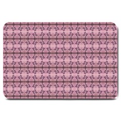 Cute Flowers Vine Pattern Pastel Coral Large Doormat  by BrightVibesDesign