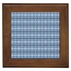 Cute Flowers Pattern Pastel Blue Framed Tiles by BrightVibesDesign