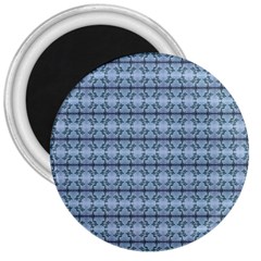 Cute Flowers Pattern Pastel Blue 3  Magnets by BrightVibesDesign