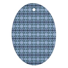 Cute Flowers Pattern Pastel Blue Ornament (oval) by BrightVibesDesign