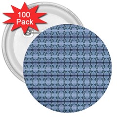 Cute Flowers Pattern Pastel Blue 3  Buttons (100 Pack)  by BrightVibesDesign