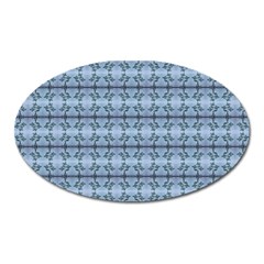 Cute Flowers Pattern Pastel Blue Oval Magnet by BrightVibesDesign