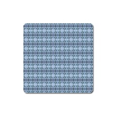 Cute Flowers Pattern Pastel Blue Square Magnet by BrightVibesDesign