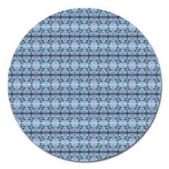 Cute Flowers Pattern Pastel Blue Magnet 5  (round) by BrightVibesDesign