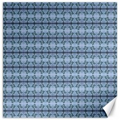 Cute Flowers Pattern Pastel Blue Canvas 16  X 16  by BrightVibesDesign