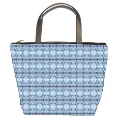 Cute Flowers Pattern Pastel Blue Bucket Bag by BrightVibesDesign