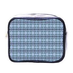 Cute Flowers Pattern Pastel Blue Mini Toiletries Bag (one Side) by BrightVibesDesign