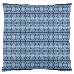 Cute Flowers Pattern Pastel Blue Large Cushion Case (two Sides) by BrightVibesDesign