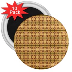 Cute Flowers Pattern Yellow 3  Magnets (10 Pack)  by BrightVibesDesign