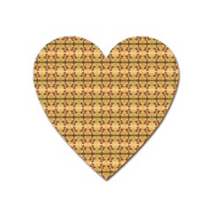 Cute Flowers Pattern Yellow Heart Magnet by BrightVibesDesign