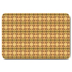 Cute Flowers Pattern Yellow Large Doormat  by BrightVibesDesign