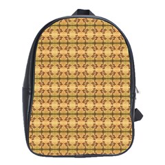 Cute Flowers Pattern Yellow School Bag (large) by BrightVibesDesign