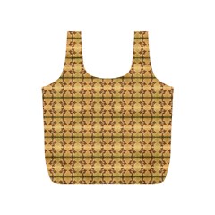 Cute Flowers Pattern Yellow Full Print Recycle Bag (s) by BrightVibesDesign