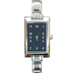 Argyle Dark Purple Black Pattern Rectangle Italian Charm Watch Front