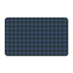 Argyle Dark Purple Black Pattern Magnet (rectangular) by BrightVibesDesign