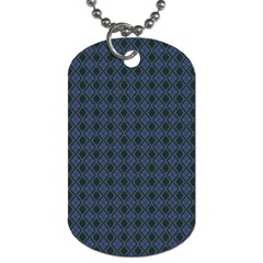 Argyle Dark Purple Black Pattern Dog Tag (two Sides) by BrightVibesDesign