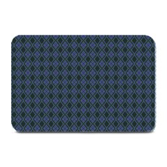 Argyle Dark Purple Black Pattern Plate Mats by BrightVibesDesign