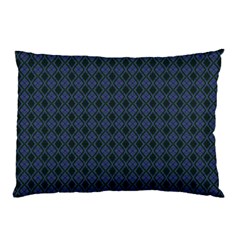 Argyle Dark Purple Black Pattern Pillow Case by BrightVibesDesign