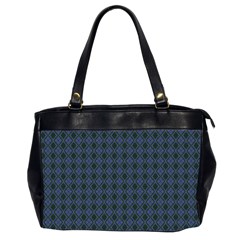 Argyle Dark Purple Black Pattern Oversize Office Handbag (2 Sides) by BrightVibesDesign