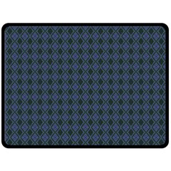 Argyle Dark Purple Black Pattern Fleece Blanket (large)  by BrightVibesDesign