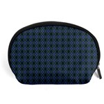 Argyle Dark Purple Black Pattern Accessory Pouch (Large) Front