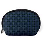 Argyle Dark Purple Black Pattern Accessory Pouch (Large) Back