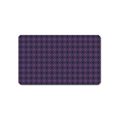 Argyle Dark Pink Black Pattern Magnet (name Card)