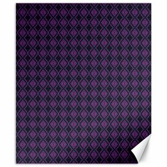 Argyle Dark Pink Black Pattern Canvas 8  X 10  by BrightVibesDesign