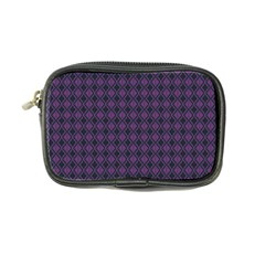 Argyle Dark Pink Black Pattern Coin Purse