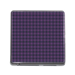 Argyle Dark Pink Black Pattern Memory Card Reader (square 5 Slot) by BrightVibesDesign