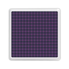 Argyle Dark Pink Black Pattern Memory Card Reader (square) by BrightVibesDesign