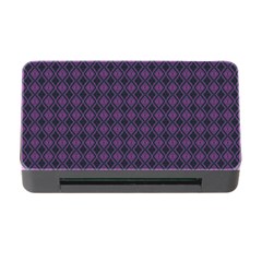 Argyle Dark Pink Black Pattern Memory Card Reader With Cf by BrightVibesDesign