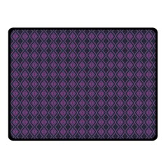 Argyle Dark Pink Black Pattern Double Sided Fleece Blanket (small)  by BrightVibesDesign