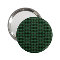 Argyle Dark Green Brown Pattern 2 25  Handbag Mirrors by BrightVibesDesign