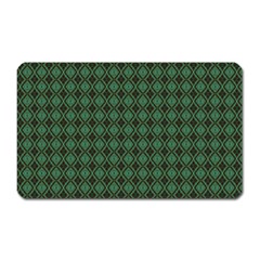 Argyle Dark Green Brown Pattern Magnet (rectangular) by BrightVibesDesign