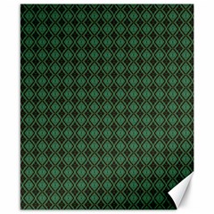 Argyle Dark Green Brown Pattern Canvas 8  X 10  by BrightVibesDesign