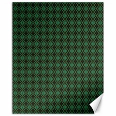 Argyle Dark Green Brown Pattern Canvas 16  X 20  by BrightVibesDesign