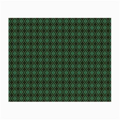 Argyle Dark Green Brown Pattern Small Glasses Cloth (2 Sides) by BrightVibesDesign